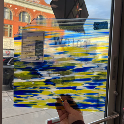 Blue & Yellow Spirit Glass Oceanside Fusible 96 COE Sheet Glass Colorado Glass Works