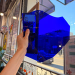 Dark Blue on Clear Flash Glass Mouth Blown (Misc) Sheet Glass Colorado Glassworks 8x8in (UNK-45489197)