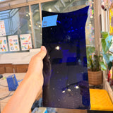 Dark Blue on Clear Flash Glass Mouth Blown (Misc) Sheet Glass Colorado Glassworks