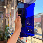 Dark Blue on Clear Flash Glass Mouth Blown (Misc) Sheet Glass Colorado Glassworks 11x5in (UNK-45521965)