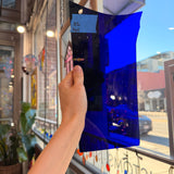 Dark Blue on Clear Flash Glass Mouth Blown (Misc) Sheet Glass Colorado Glassworks 11x5in (UNK-45521965)
