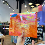 Neon Orange Iridescent Opaque Wissmach Fusible 96 COE (WI 96 42 LUM) Sheet Glass Colorado Glassworks WMOFL - (12x12in)
