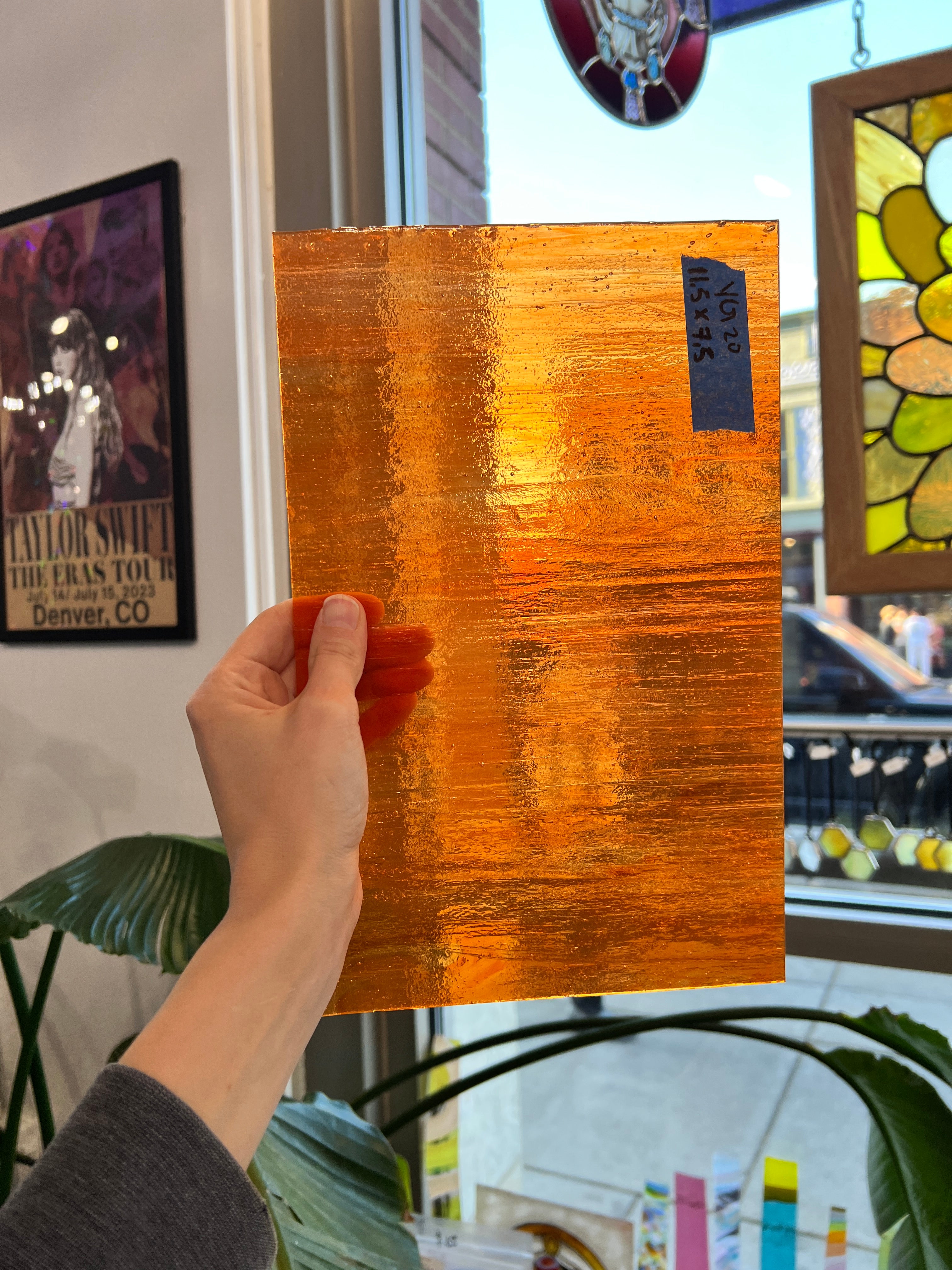 Orange Transparent Youghiogheny Sheet Glass Colorado Glassworks
