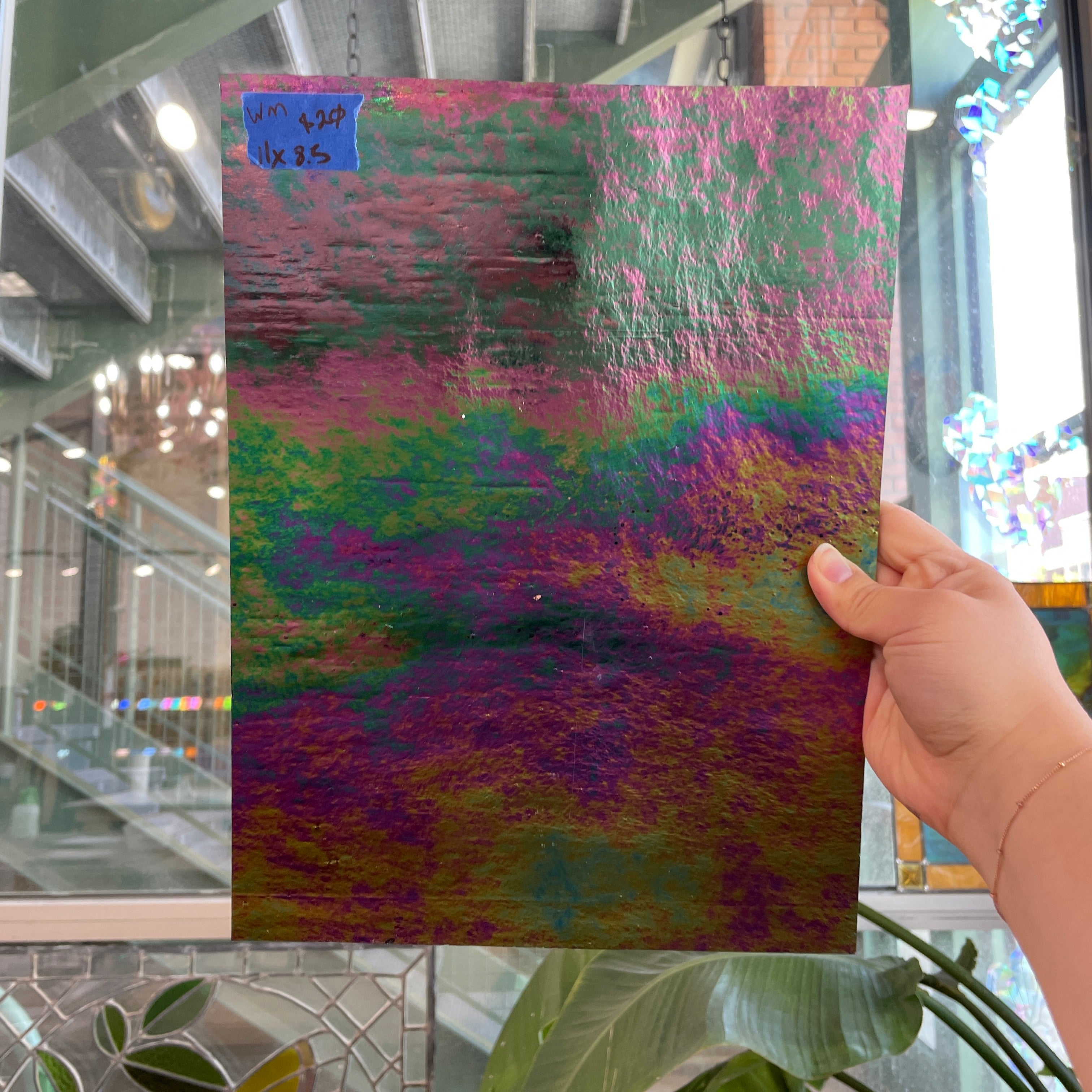 Black Iridescent Wissmach Fusible 96 COE Sheet Glass Colorado Glass Works 11x8.5in