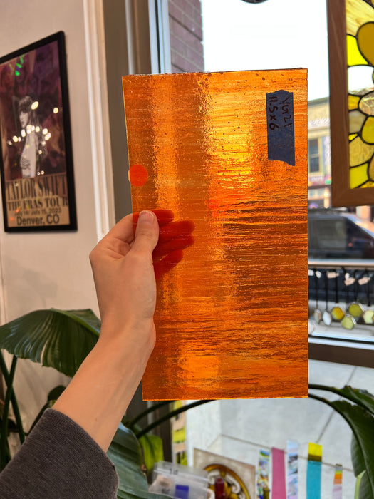 Orange Transparent Youghiogheny Sheet Glass Colorado Glassworks