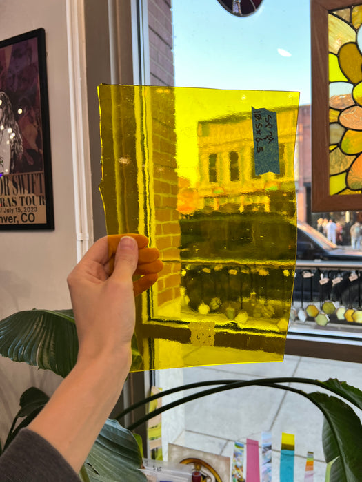 Bright Yellow Transparent Spectrum Sheet Glass Colorado Glassworks