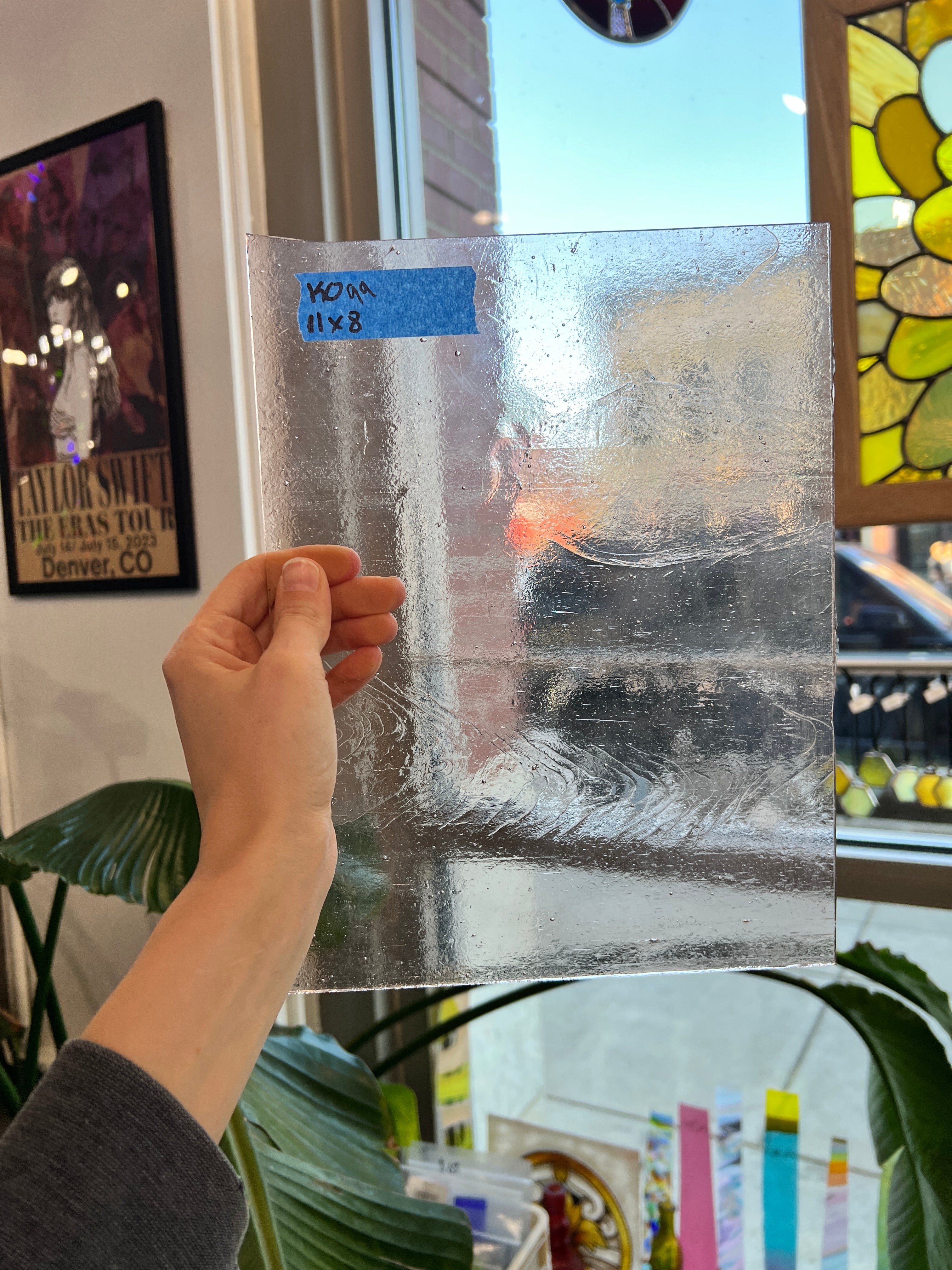 Light Pink Seedy Transparent Kokomo Sheet Glass Colorado Glassworks KO99 (11x8.5in)