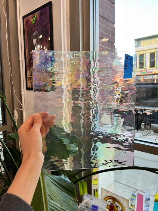 Vintage Iridescent Clear Spectrum Waterglass Sheet Glass Colorado Glass Works