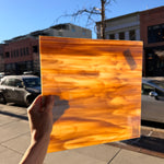 White/Dark Amber Oceanside Fusible 96 COE (OGT 315.6F) Sheet Glass Colorado Glassworks