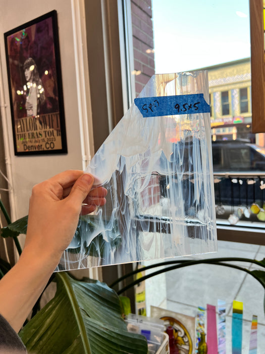 White and Clear Wispy Spectrum Sheet Glass Colorado Glassworks