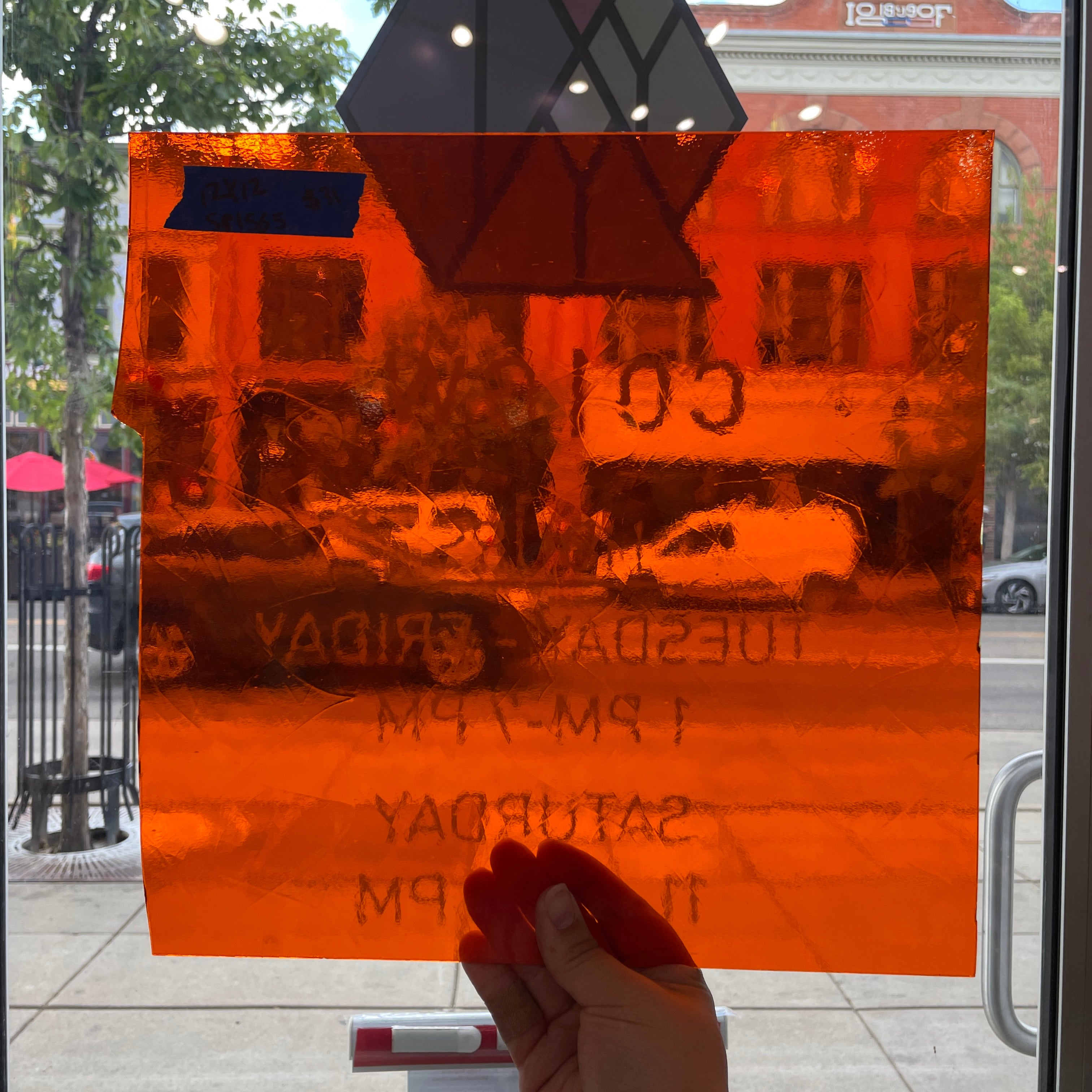 Orange Artique Spectrum Sheet Glass Colorado Glassworks