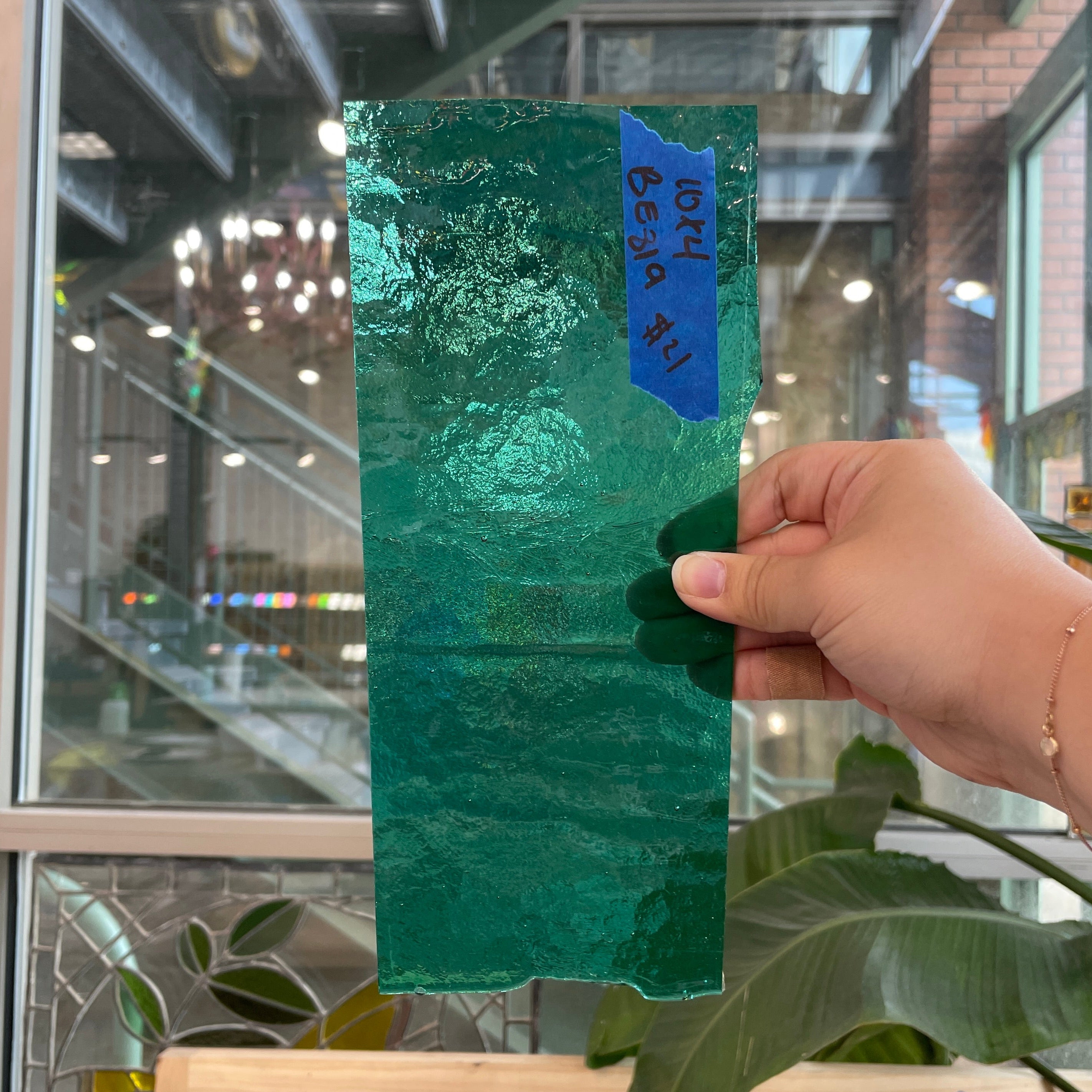 Teal Transparent Bullseye Sheet Glass Colorado Glass Works