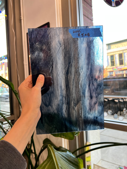 Blue Gray Wispy Vintage Kokomo Sheet Glass Colorado Glassworks