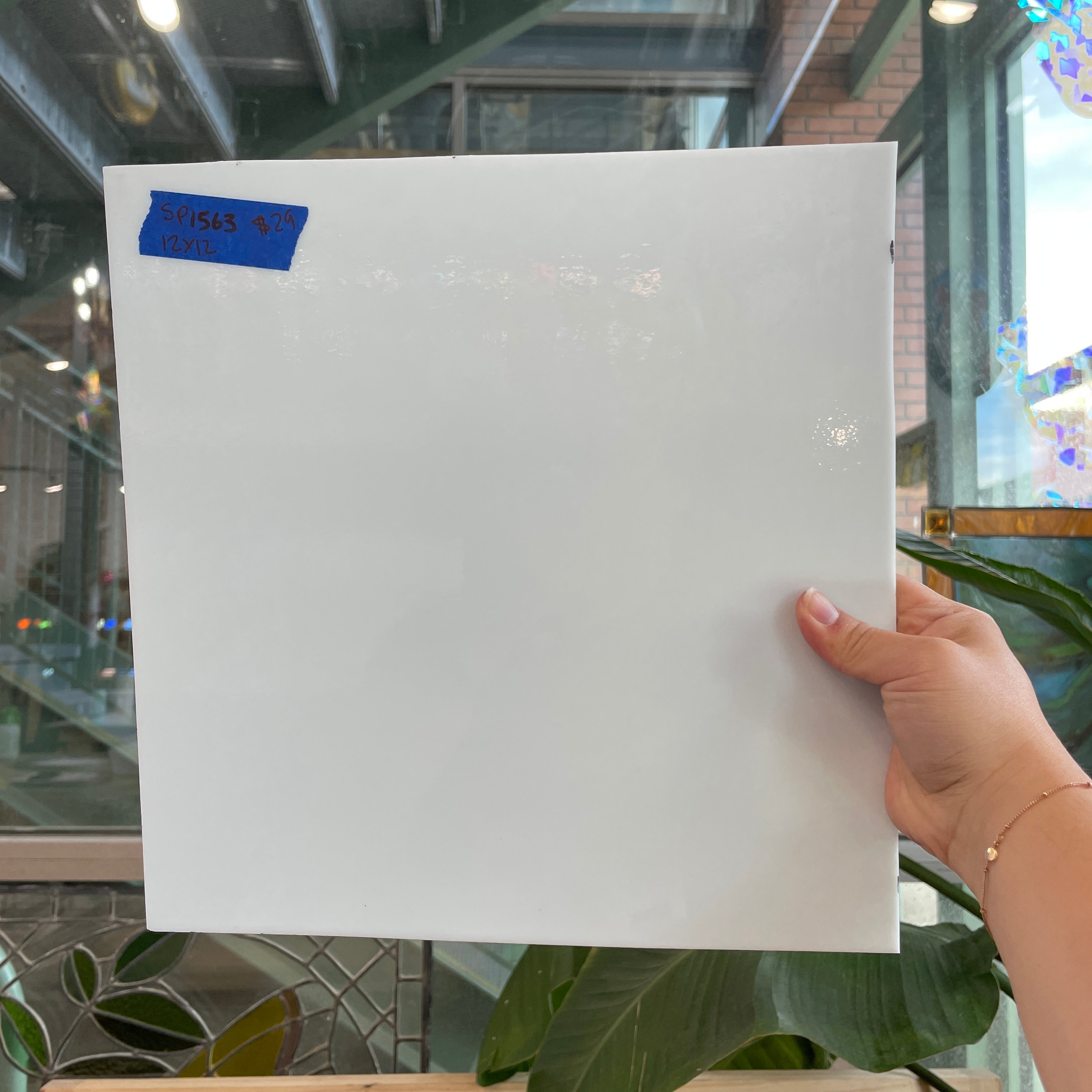 White Solid Spectrum Sheet Glass Colorado Glassworks SP1563 (12x12in)