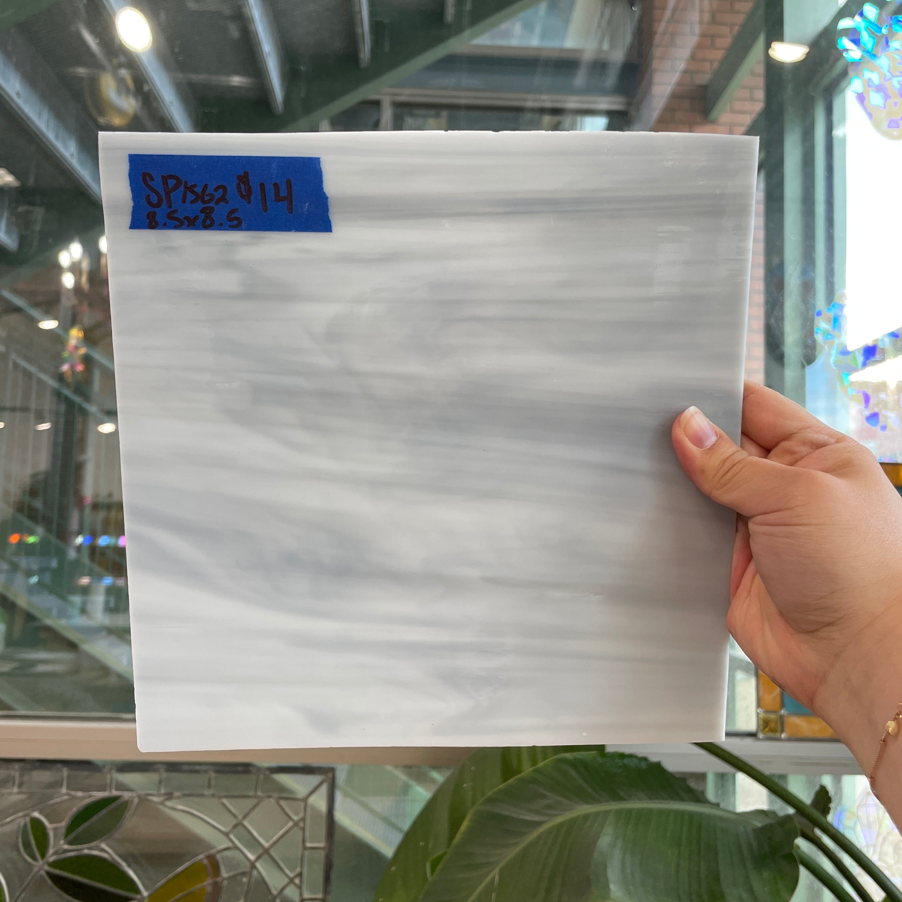 Gray Wispy Opaque Spectrum Sheet Glass Colorado Glass Works