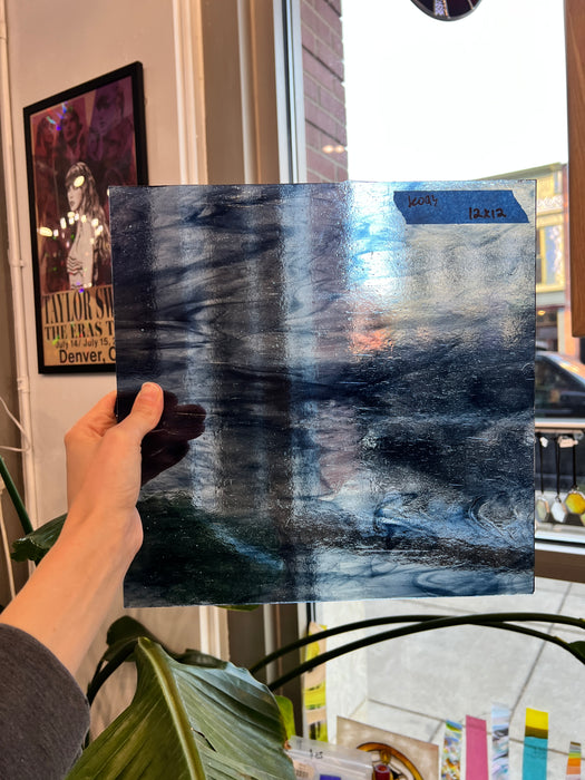 Blue Gray Wispy Vintage Kokomo Sheet Glass Colorado Glassworks