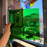 Medium Green Transparent Oceanside Fusible 96 COE (OGT 123F) Sheet Glass Colorado Glassworks