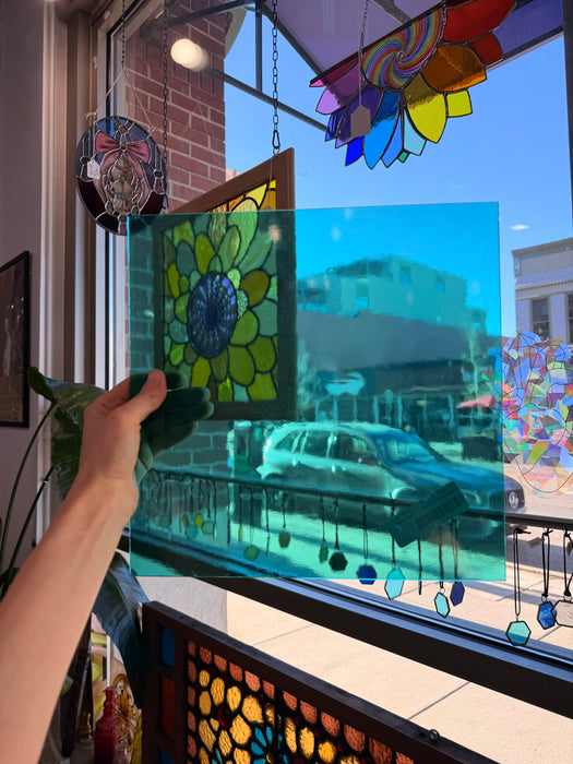 Aquamarine Transparent Oceanside Fusible 96 COE (OGT 523.1F) Sheet Glass Colorado Glassworks