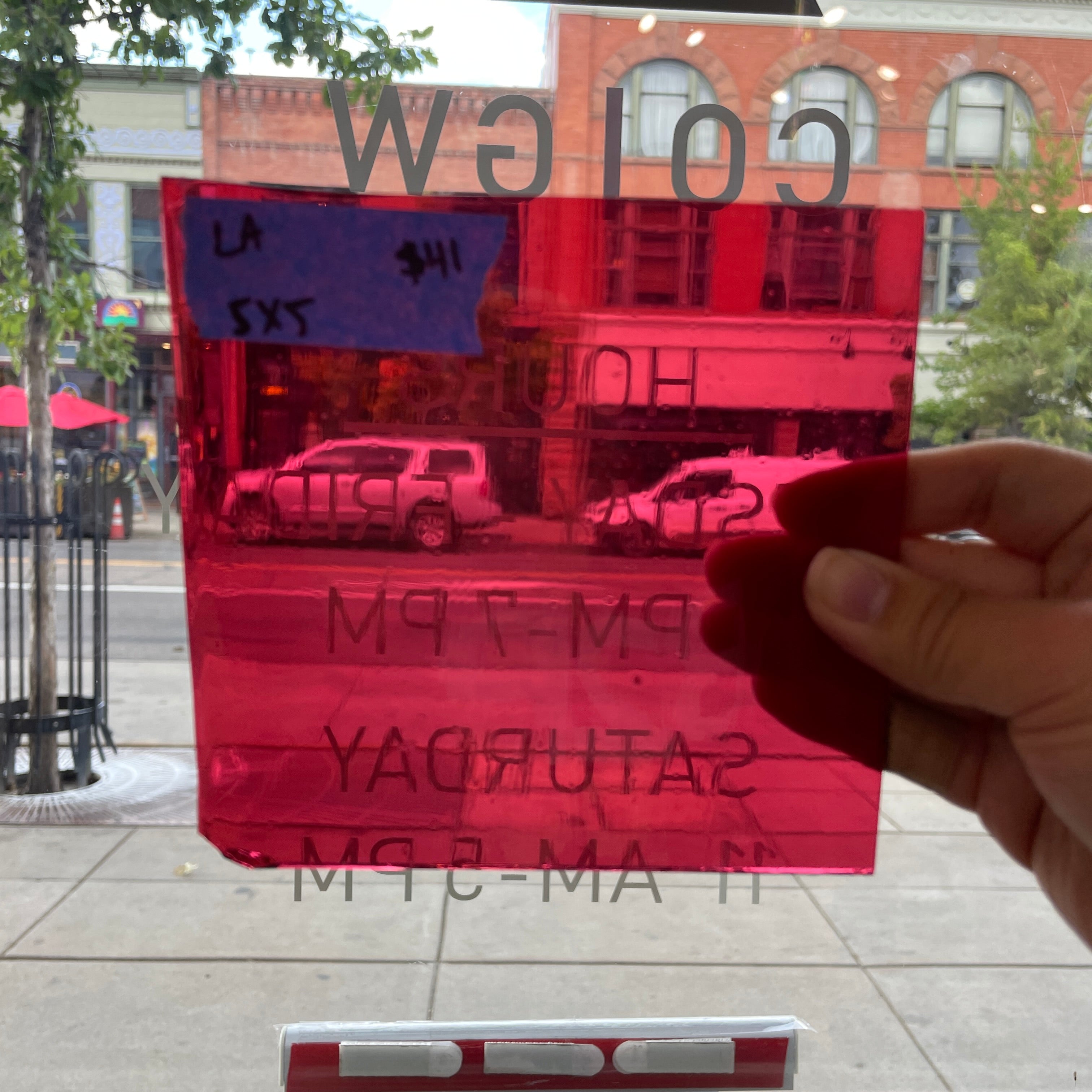 Hot Pink Mouth Blown Flash Glass Lamberts Sheet Glass Colorado Glass Works