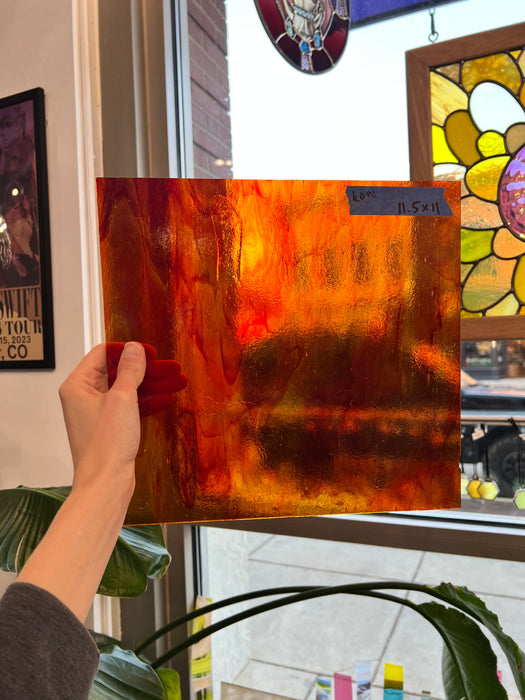 Orange Mixed Transparent Kokomo Sheet Glass Colorado Glassworks