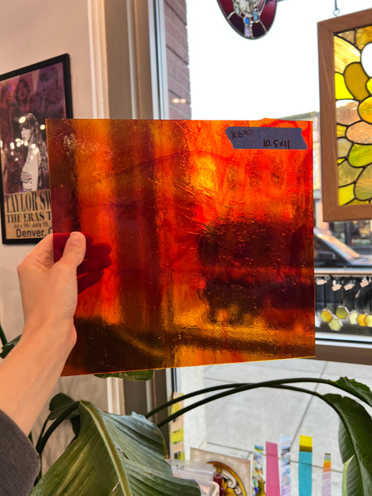 Orange Mixed Transparent Kokomo Sheet Glass Colorado Glassworks