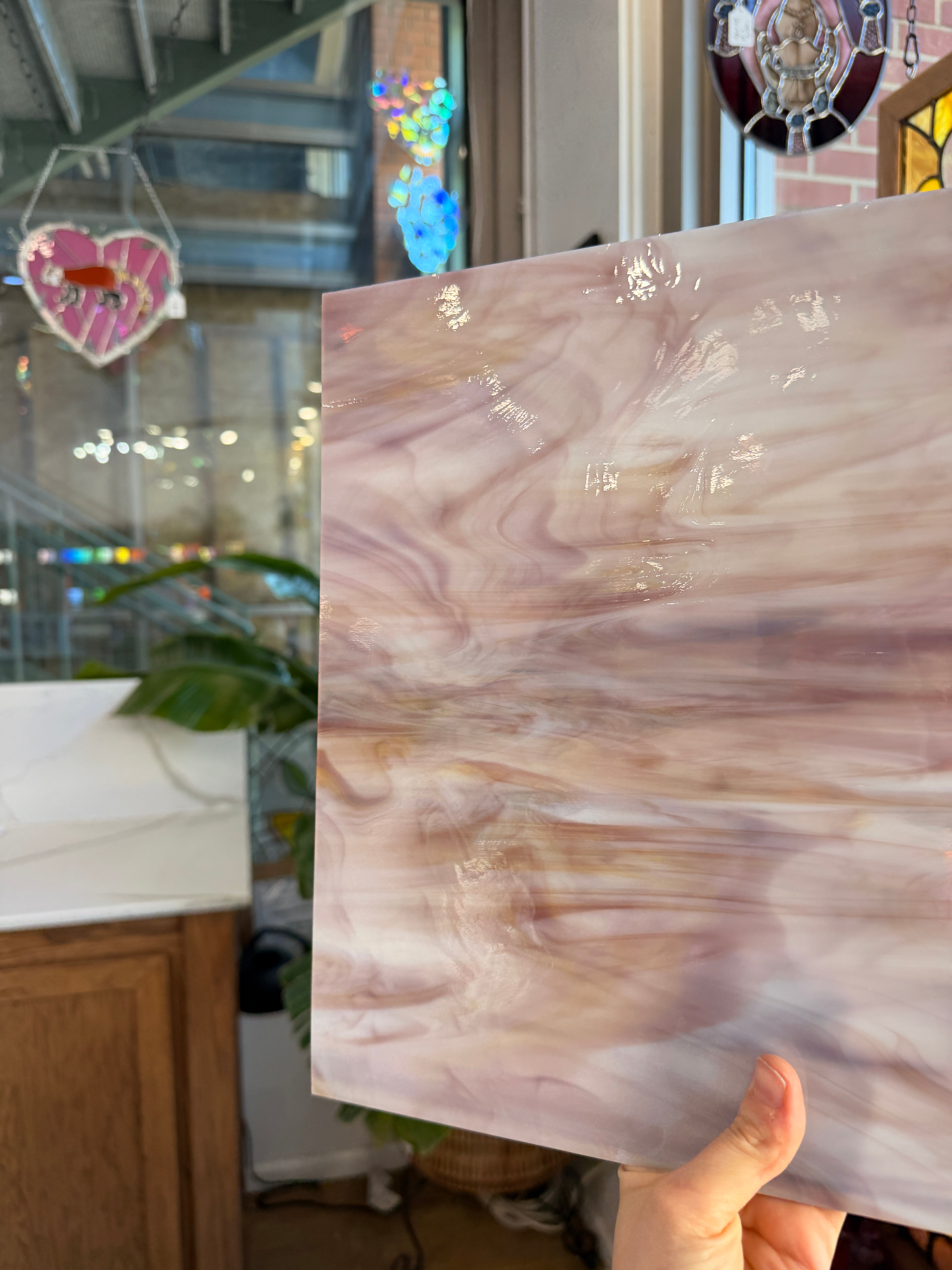 Purple/Amber/White Oceanside Fusible 96 COE (OGT 641.7F) Sheet Glass Colorado Glassworks
