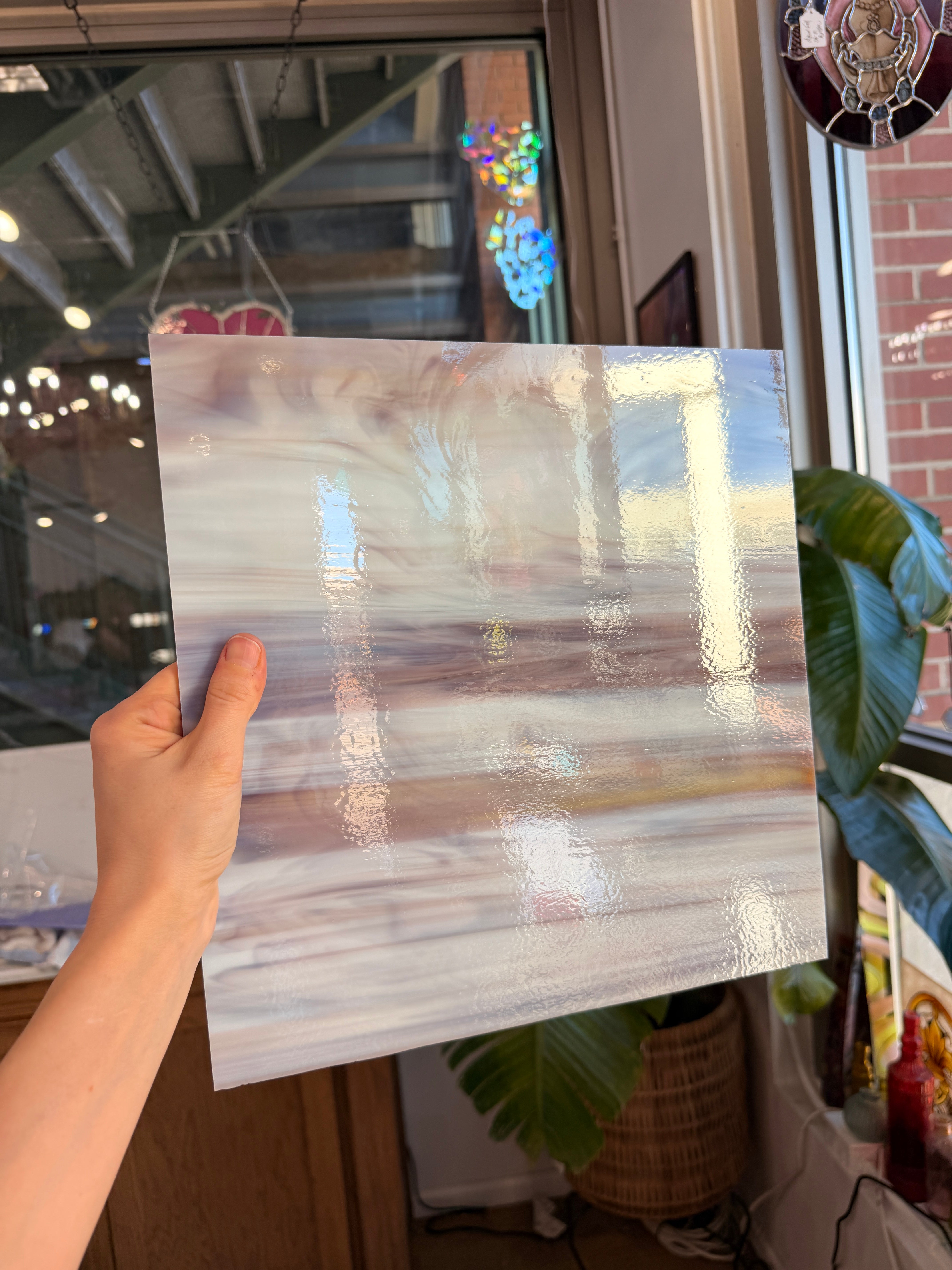 Purple/Amber/White Oceanside Fusible 96 COE (OGT 641.7F) Sheet Glass Colorado Glassworks