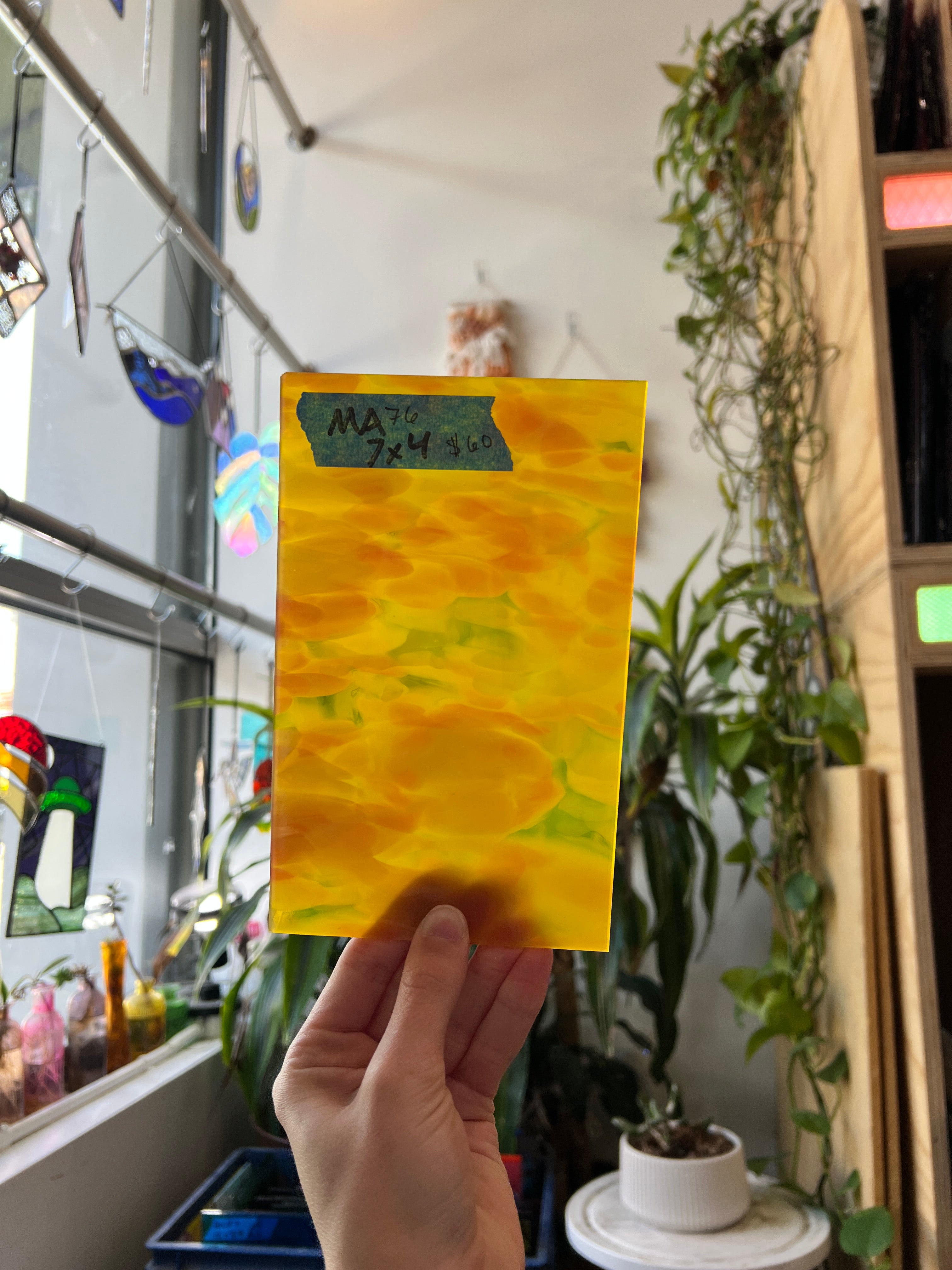 Strawberry Lemonade COGW by Monarch Glass Sheet Glass Colorado Glass Works MA76 (7x4in)