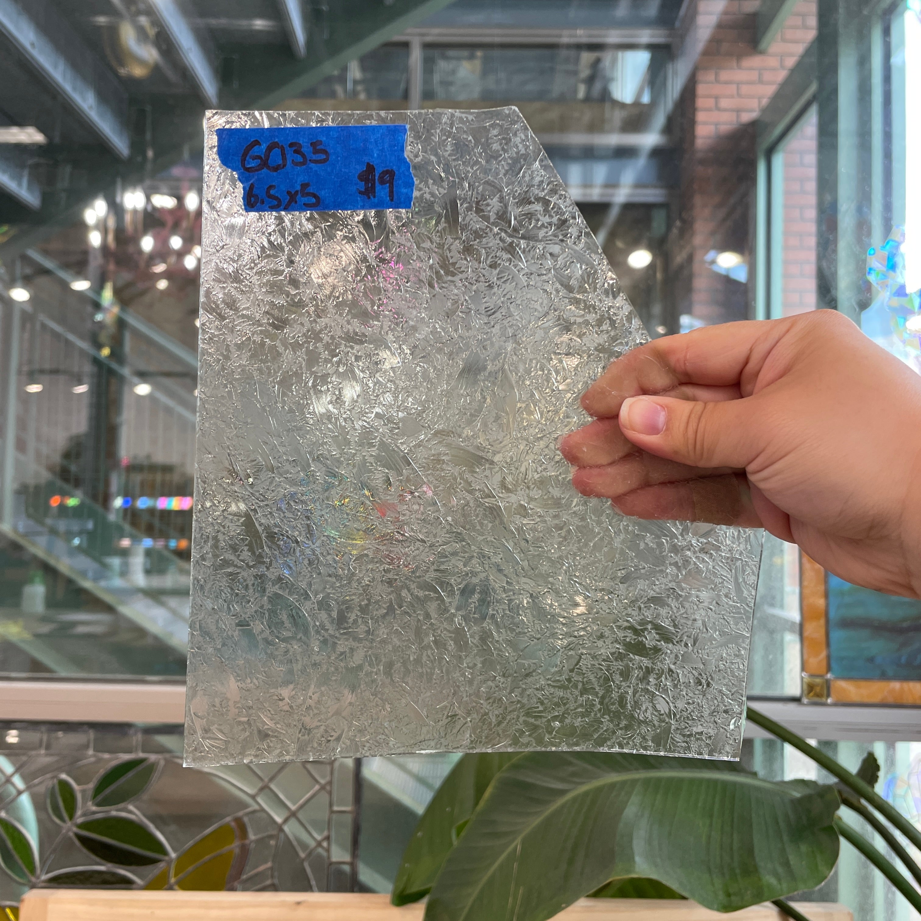 Clear Glue Chip Sheet Glass Colorado Glassworks GC135 (6.5x5in)