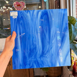 Dark Blue/White Oceanside Fusible 96 COE (OGT 337.6F) Sheet Glass Colorado Glassworks