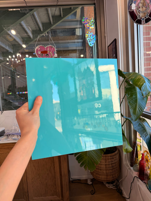 Turquoise Green Opalescent Oceanside Fusible 96 COE (OGT 223.72F) Sheet Glass Colorado Glassworks