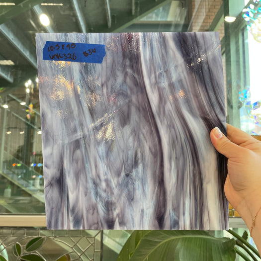 Purple White Clear Wispy Sheet Glass Colorado Glassworks