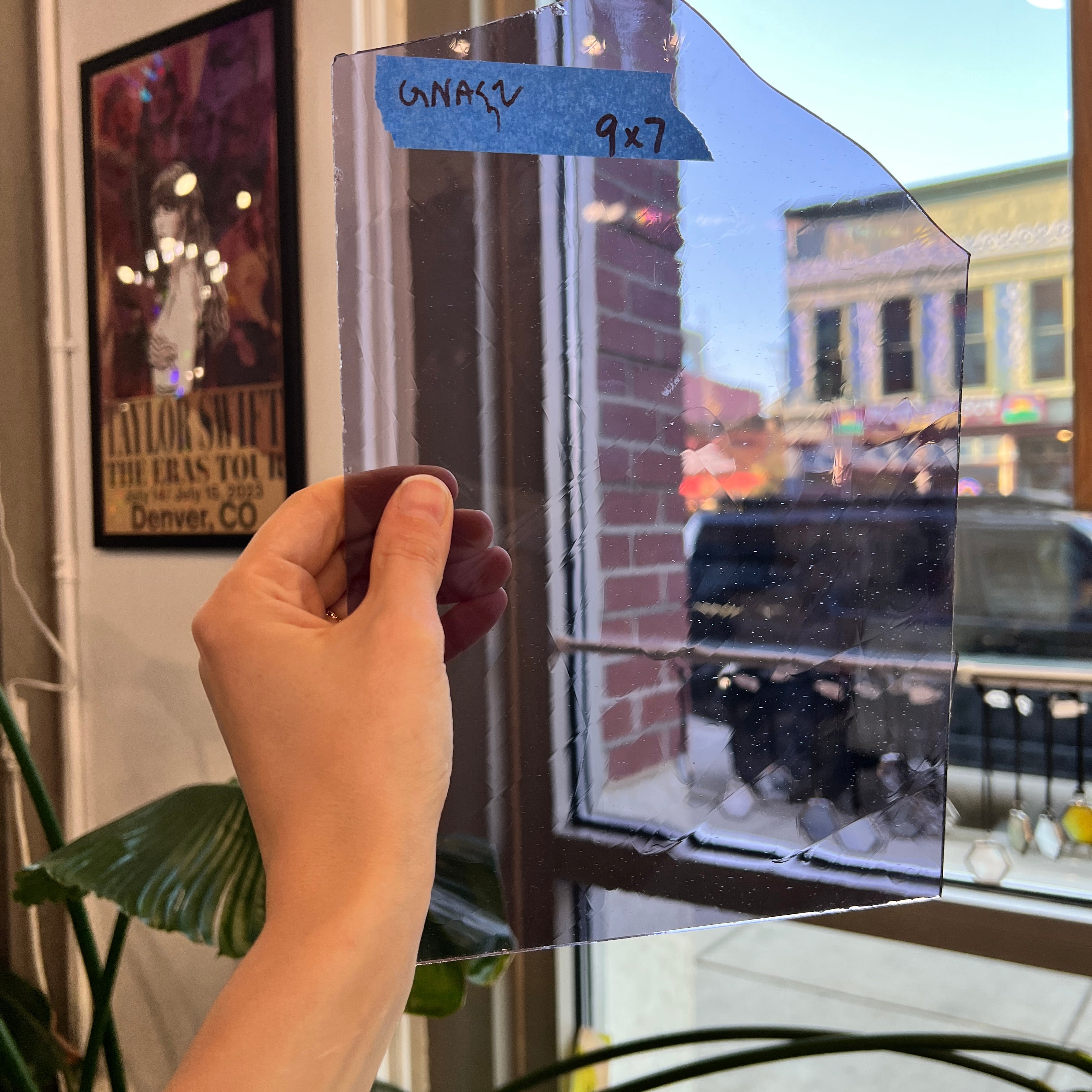 Transparent Purple Vintage GNA Sheet Glass Colorado Glassworks GNA52 (9x7in)