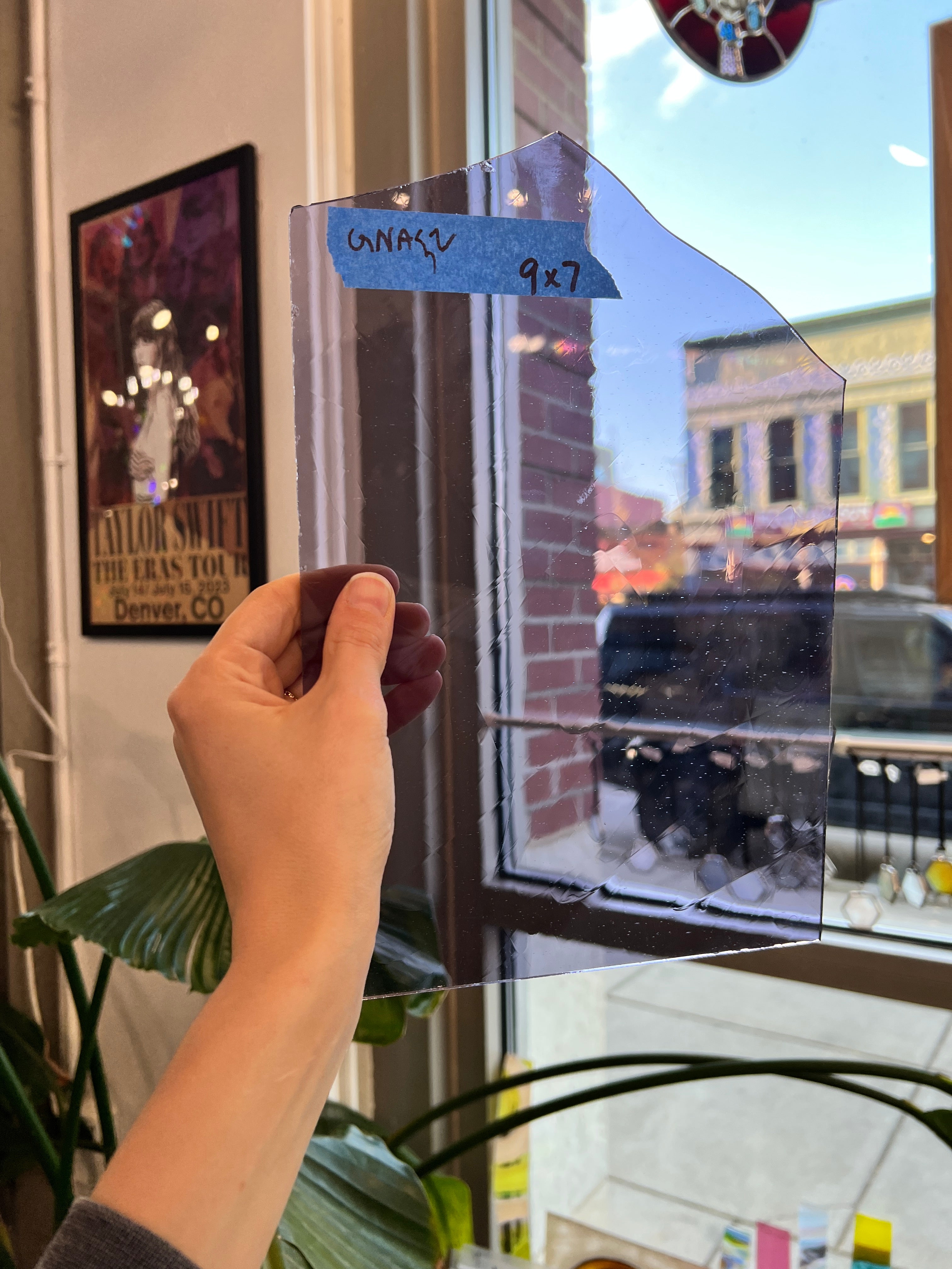 Transparent Purple Vintage GNA Sheet Glass Colorado Glassworks GNA52 (9x7in)