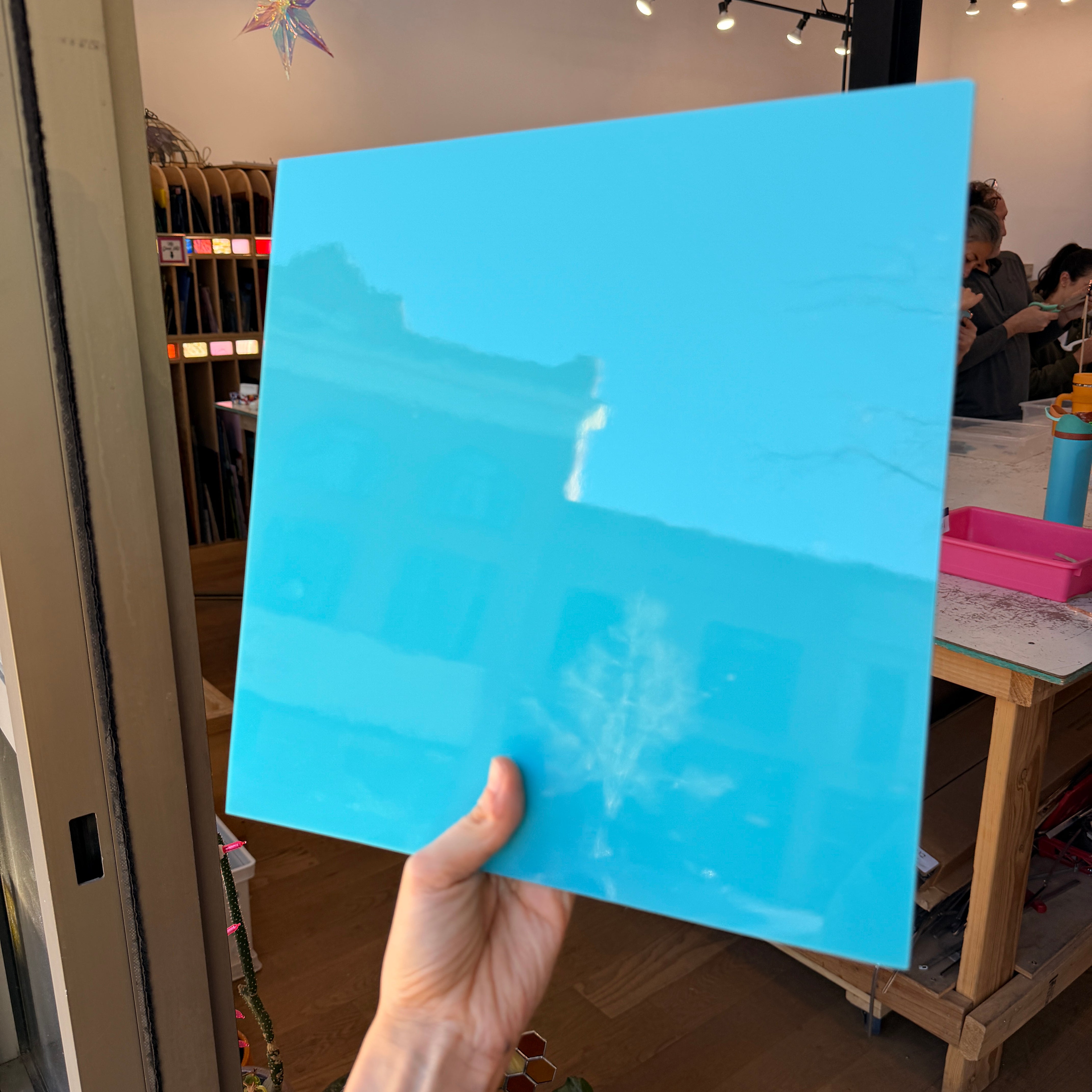 Turquoise Green Opalescent Oceanside Fusible 96 COE (OGT 223.72F) Sheet Glass Colorado Glassworks