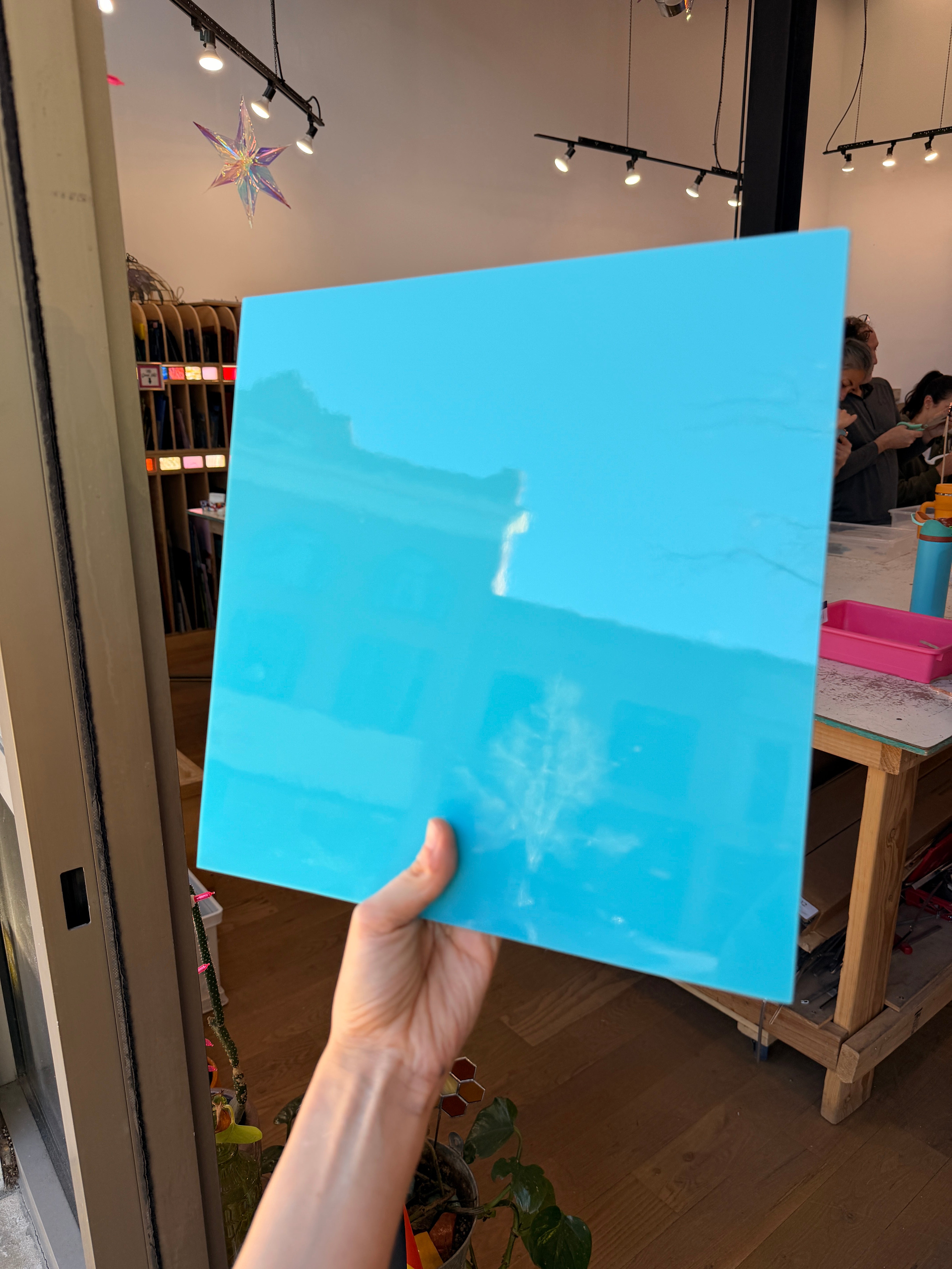 Turquoise Green Opalescent Oceanside Fusible 96 COE (OGT 223.72F) Sheet Glass Colorado Glassworks