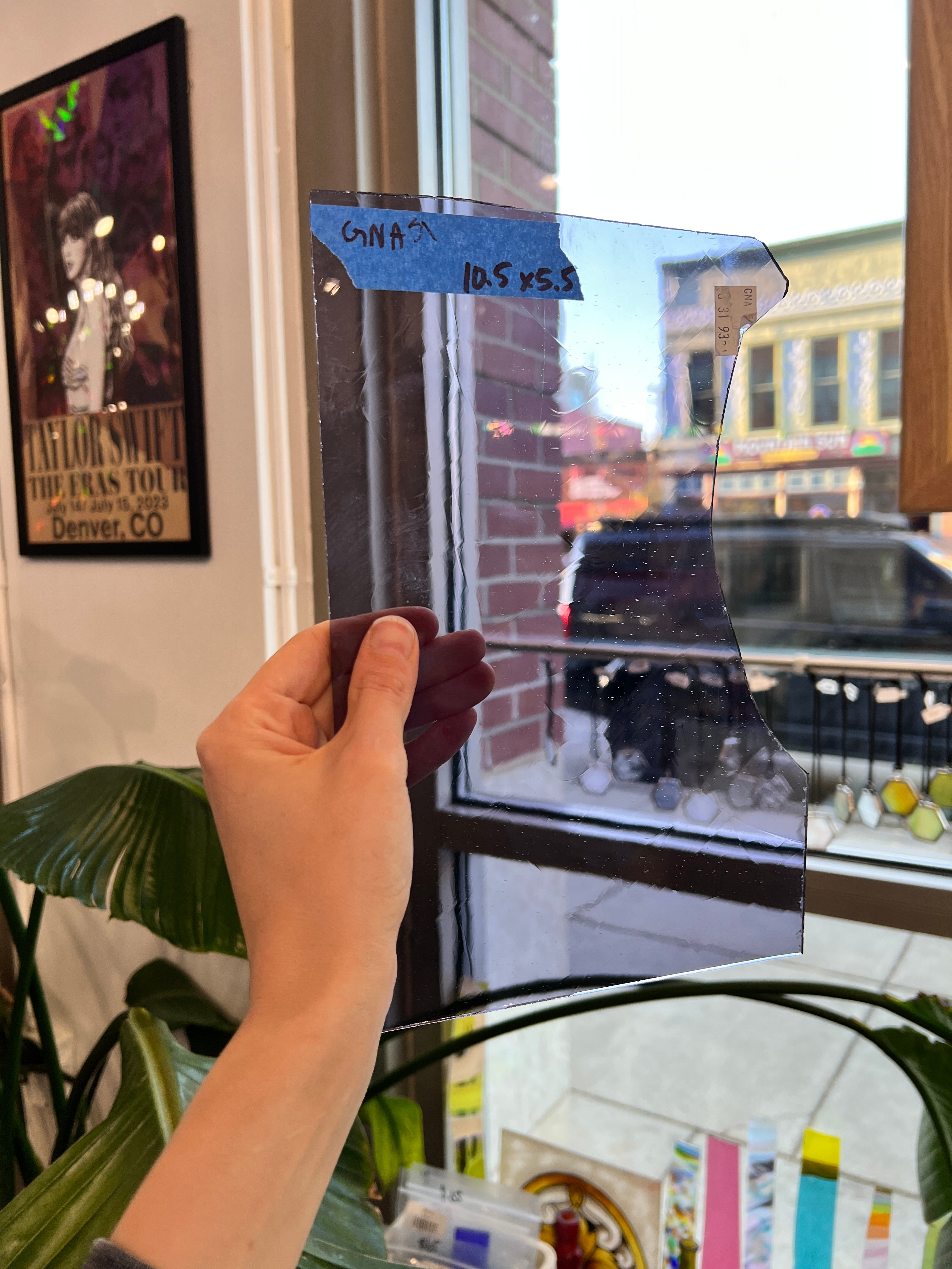 Transparent Purple Vintage GNA Sheet Glass Colorado Glassworks GNA51 (10.5x5.5in)