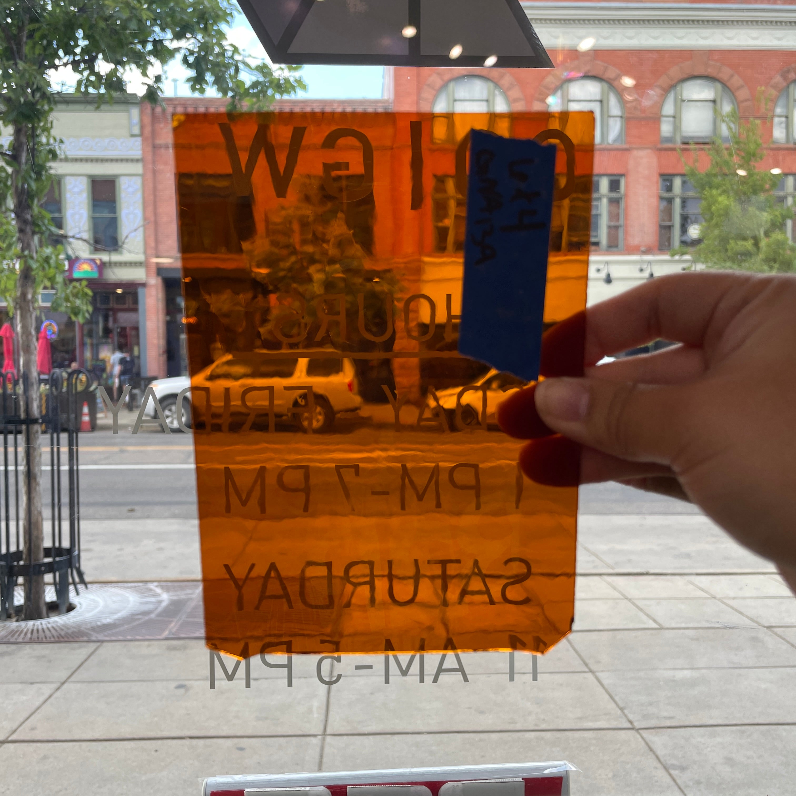 Small Dark Amber Orange GNA Sheet Glass Colorado Glassworks