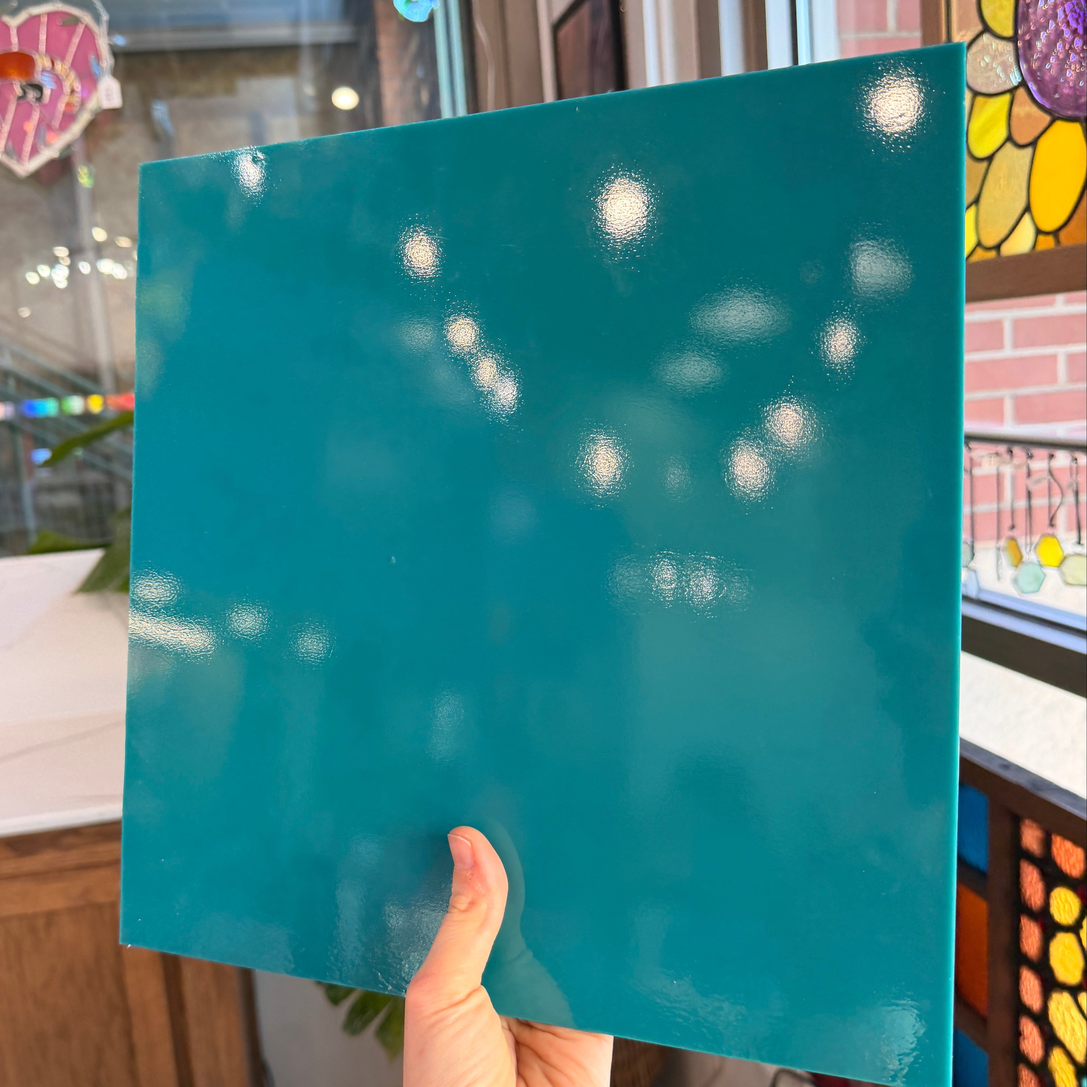 Peacock Green Opalescent Oceanside Fusible 96 COE (OGT 223.74F) Sheet Glass Colorado Glassworks