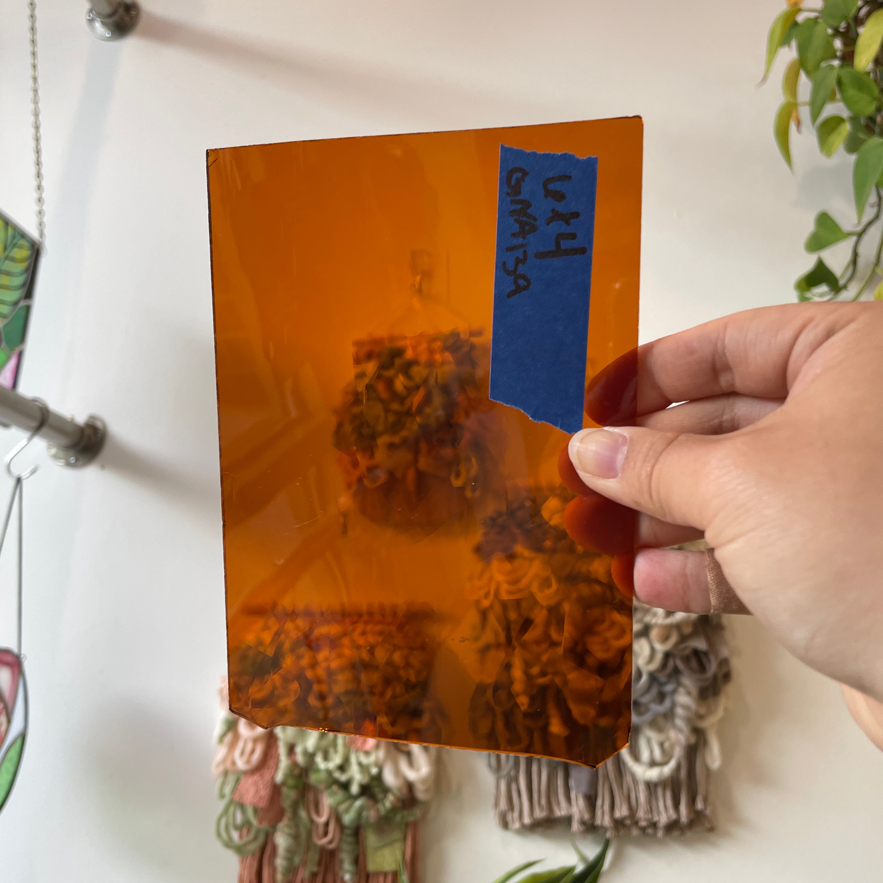 Small Dark Amber Orange GNA Sheet Glass Colorado Glassworks
