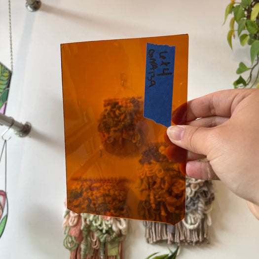 Small Dark Amber Orange GNA Sheet Glass Colorado Glassworks