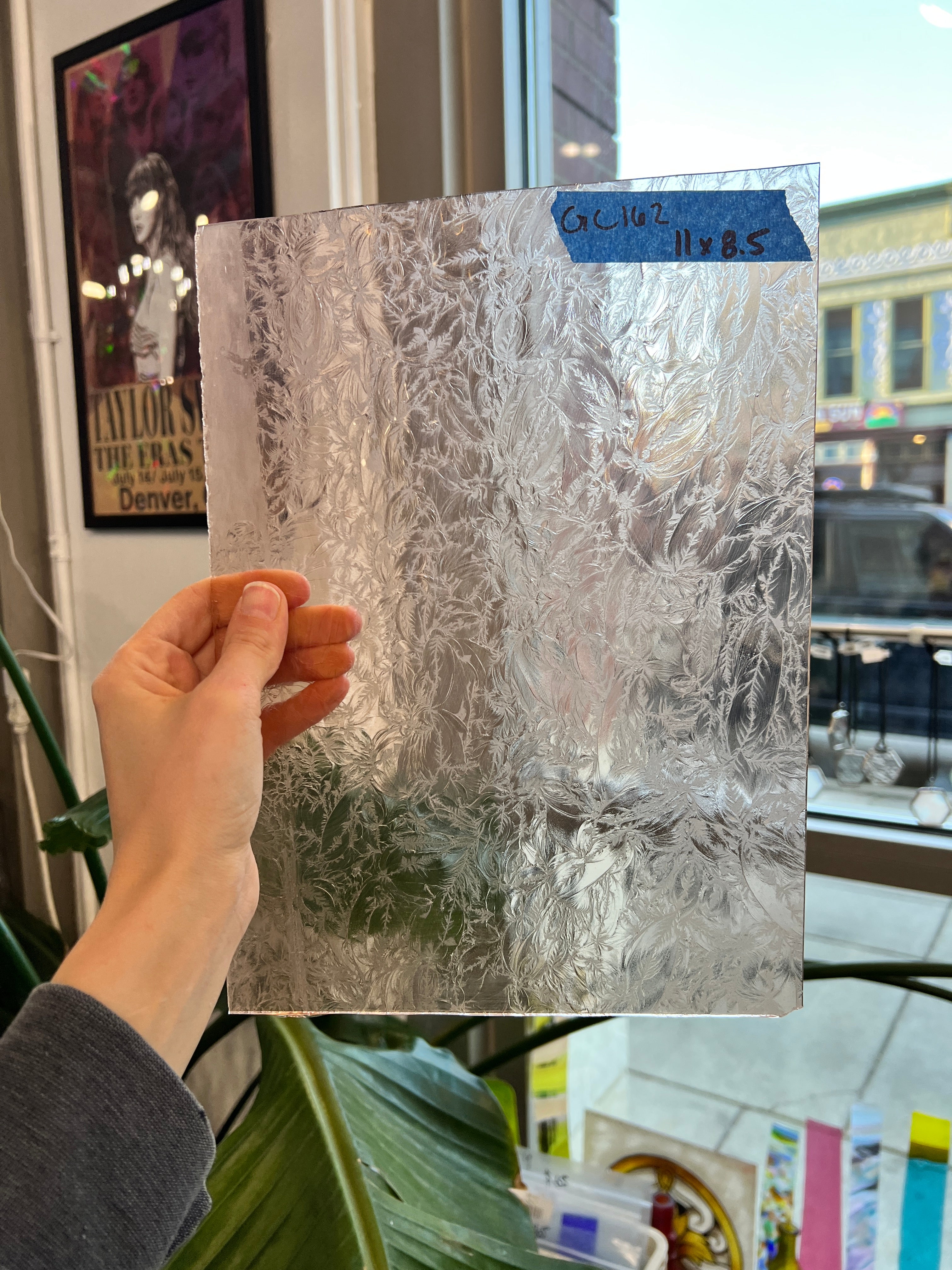 Vintage Light Pink Glue Chip Sheet Glass Glue Chip GC162 (11x8.5in)