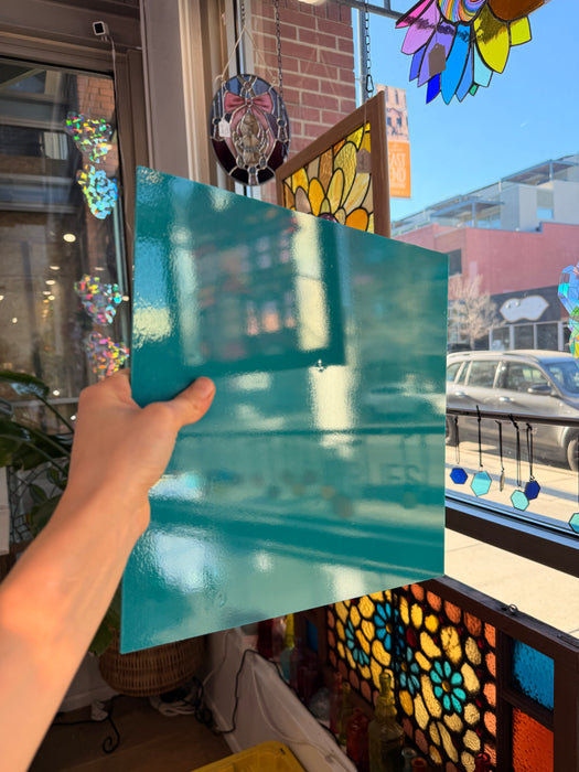 Peacock Green Opalescent Oceanside Fusible 96 COE (OGT 223.74F) Sheet Glass Colorado Glassworks