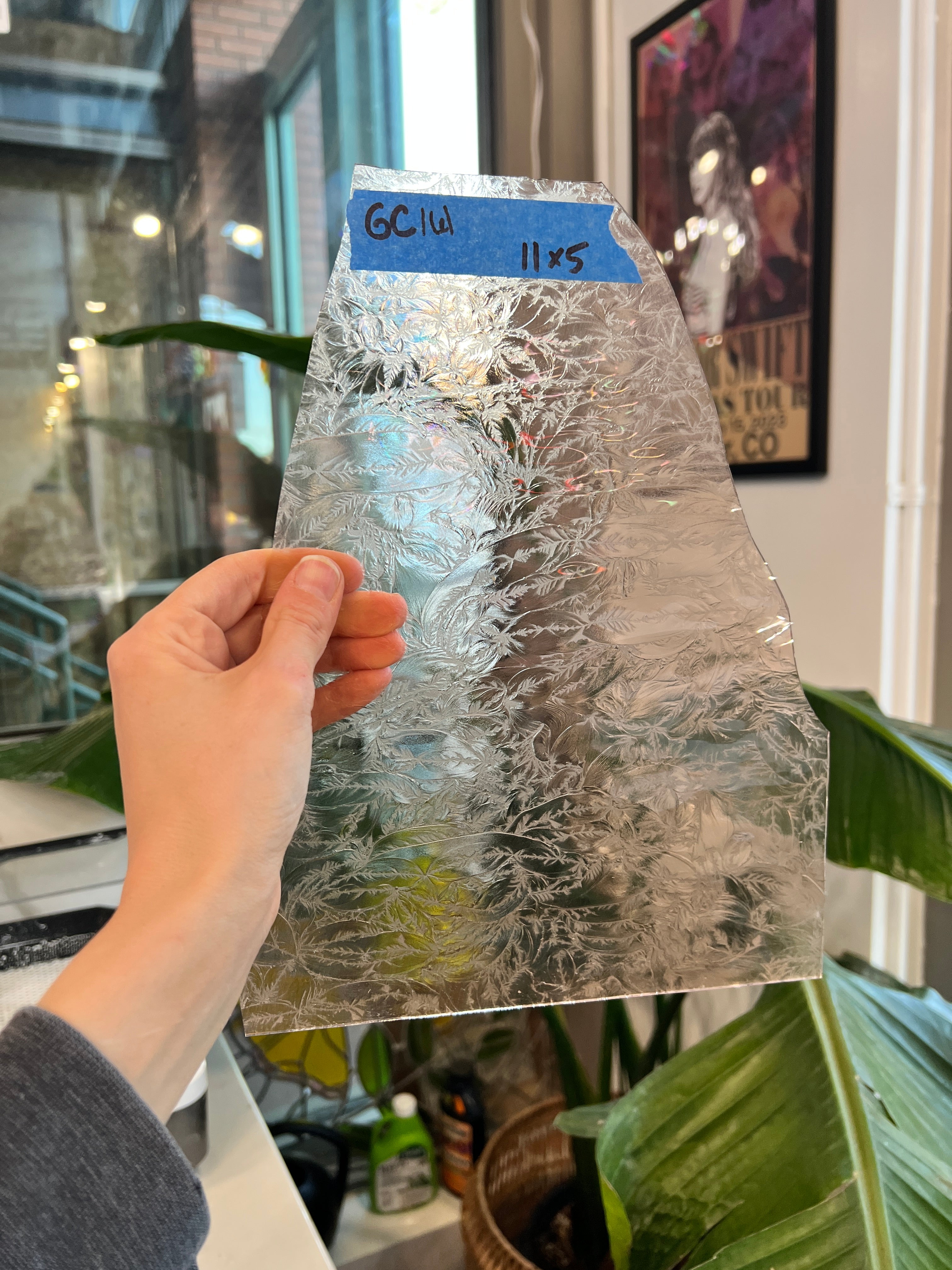 Vintage Light Pink Glue Chip Sheet Glass Glue Chip GC161 (11x5in)