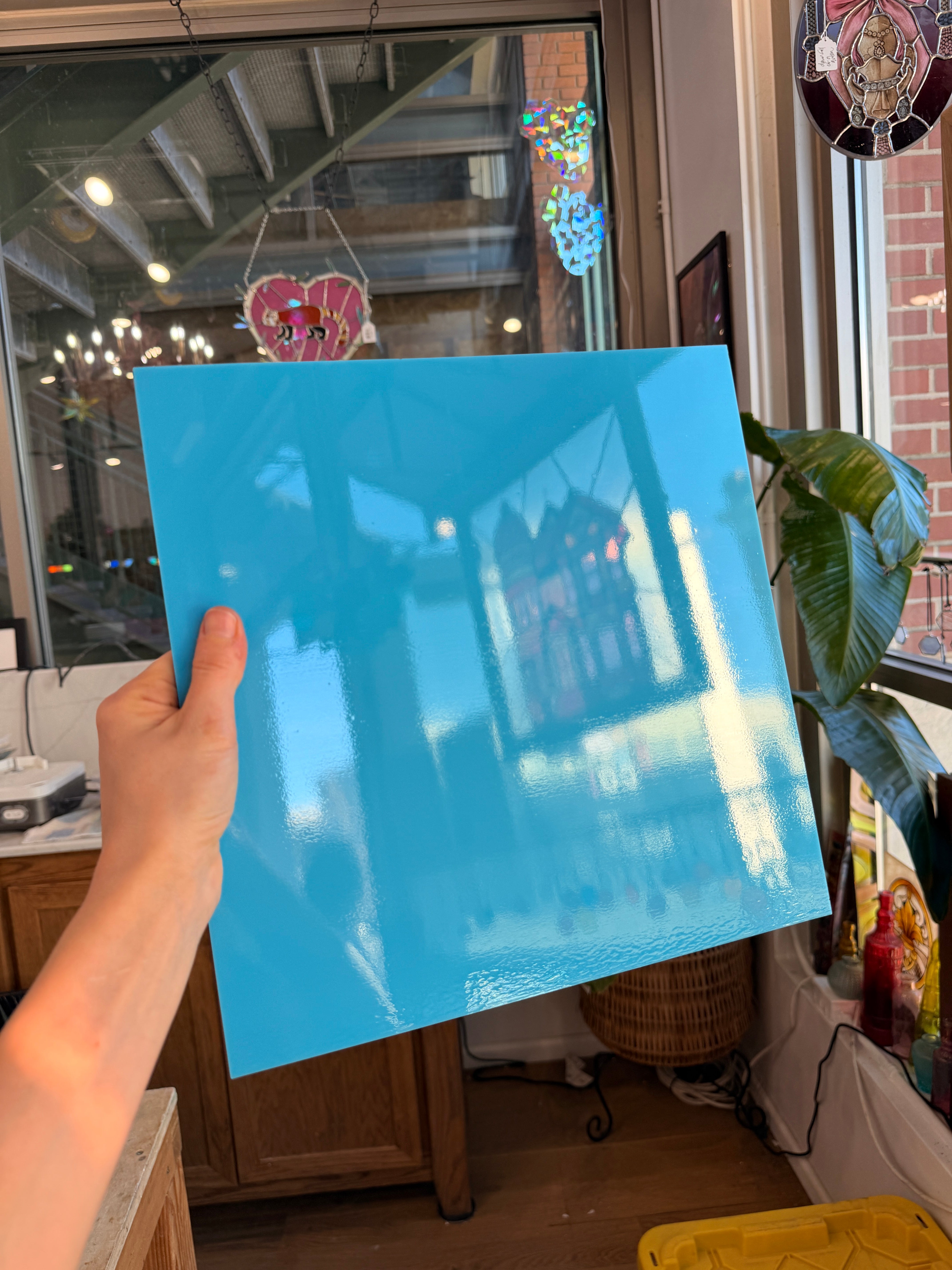 Turquoise Blue Opalescent Oceanside Fusible 96 COE (OGT 233.74F) Sheet Glass Colorado Glassworks