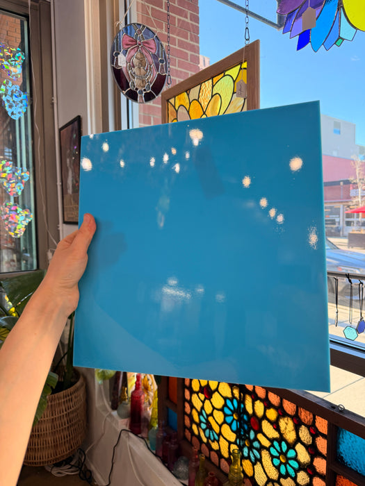 Turquoise Blue Opalescent Oceanside Fusible 96 COE (OGT 233.74F) Sheet Glass Colorado Glassworks