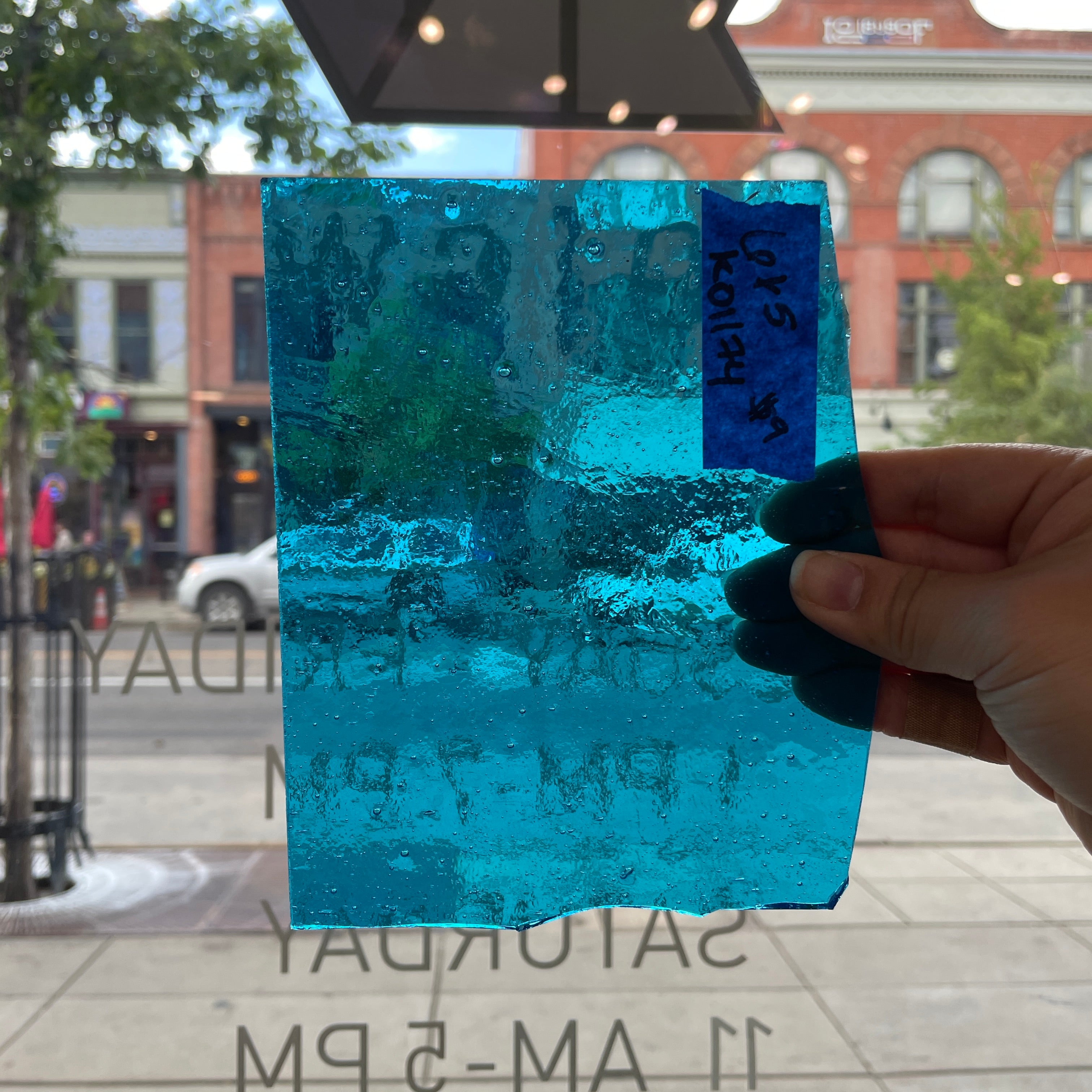Sky Blue Transparent Kokomo Sheet Glass Colorado Glassworks