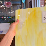 White/Yellow Oceanside Fusible 96 COE (OGT 365.1F) Sheet Glass Colorado Glassworks