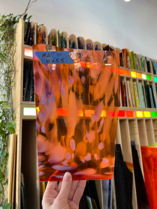Orange Purple Frit COGW by Monarch Glass Sheet Glass Colorado Glass Works