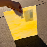 White/Yellow Oceanside Fusible 96 COE (OGT 365.1F) Sheet Glass Colorado Glassworks